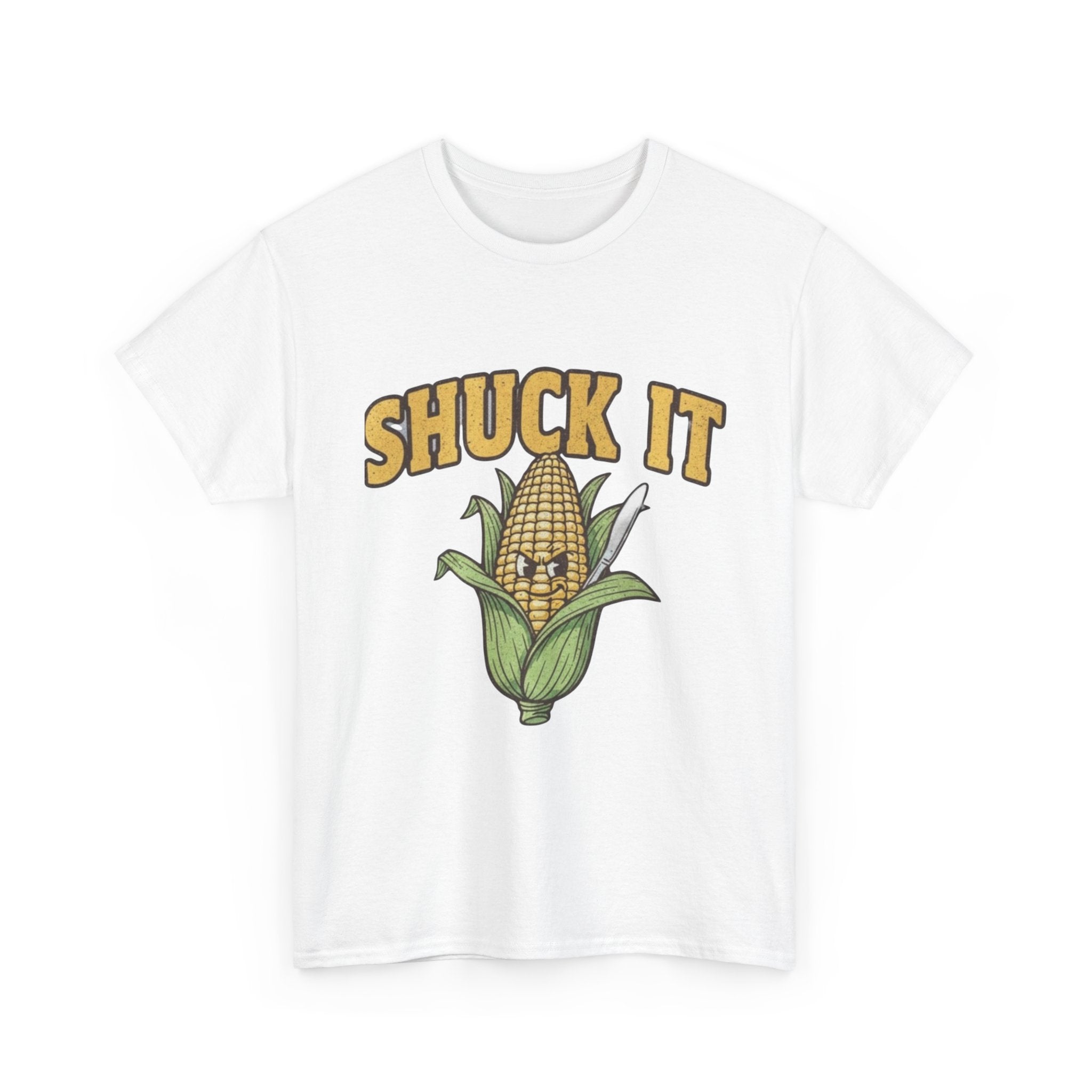 Shuck It Unisex Heavy Cotton Tee - Fun Corn Graphic T-Shirt